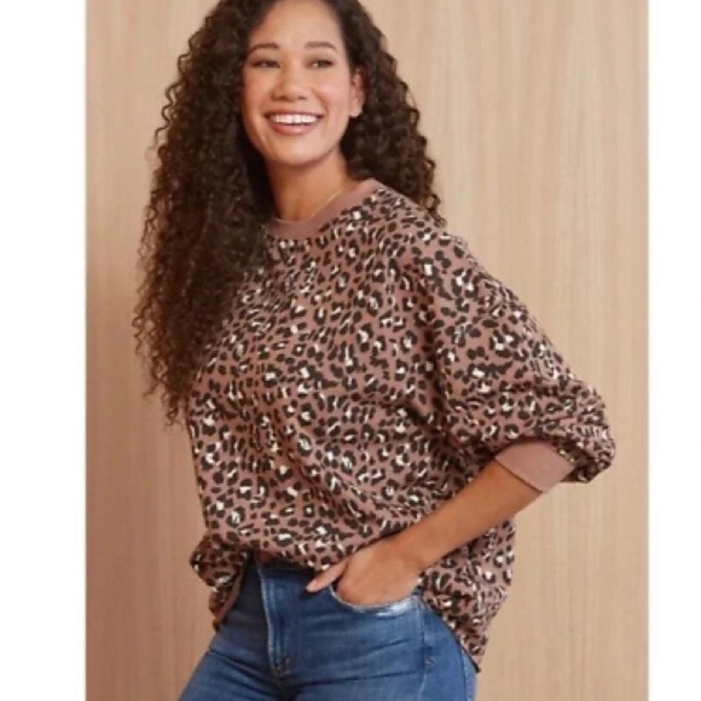 Rails Reeves Sweater Mountain Leopard Print Top S… - image 5